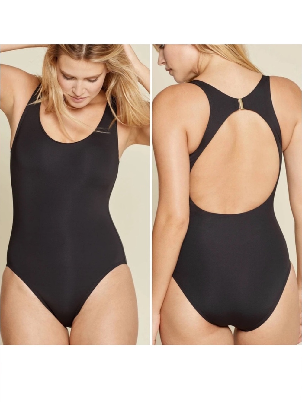 Andie Catalina Black One Piece Bathing Suit Small NWOT